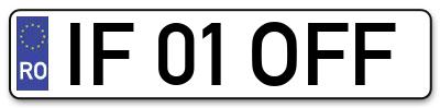Placuta inmatriculare numar auto  IF-01-OFF, IF 01 OFF, IF01OFF