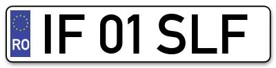 Placuta inmatriculare numar auto  IF-01-SLF, IF 01 SLF, IF01SLF