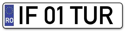 Placuta inmatriculare numar auto  IF-01-TUR, IF 01 TUR, IF01TUR