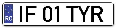 Placuta inmatriculare numar auto  IF-01-TYR, IF 01 TYR, IF01TYR