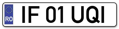 Placuta inmatriculare numar auto  IF-01-UQI, IF 01 UQI, IF01UQI