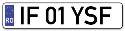 Placuta inmatriculare numar auto  IF-01-YSF, IF 01 YSF, IF01YSF