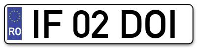 Placuta inmatriculare numar auto  IF-02-DOI, IF 02 DOI, IF02DOI