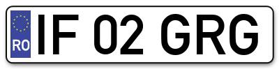 Placuta inmatriculare numar auto  IF-02-GRG, IF 02 GRG, IF02GRG