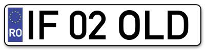 Placuta inmatriculare numar auto  IF-02-OLD, IF 02 OLD, IF02OLD
