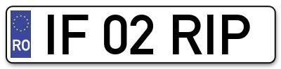 Placuta inmatriculare numar auto  IF-02-RIP, IF 02 RIP, IF02RIP