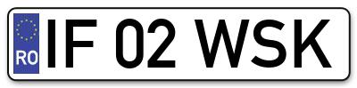 Placuta inmatriculare numar auto  IF-02-WSK, IF 02 WSK, IF02WSK