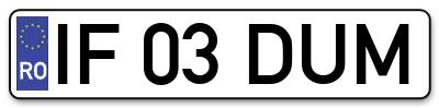 Placuta inmatriculare numar auto  IF-03-DUM, IF 03 DUM, IF03DUM