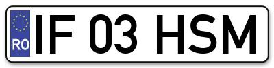 Placuta inmatriculare numar auto  IF-03-HSM, IF 03 HSM, IF03HSM