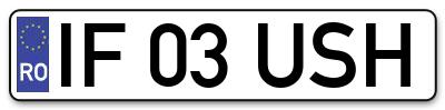 Placuta inmatriculare numar auto  IF-03-USH, IF 03 USH, IF03USH