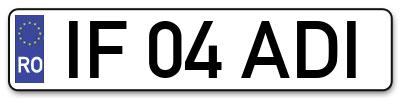 Placuta inmatriculare numar auto  IF-04-ADI, IF 04 ADI, IF04ADI