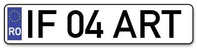 Placuta inmatriculare numar auto  IF-04-ART, IF 04 ART, IF04ART