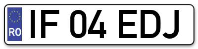 Placuta inmatriculare numar auto  IF-04-EDJ, IF 04 EDJ, IF04EDJ