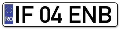 Placuta inmatriculare numar auto  IF-04-ENB, IF 04 ENB, IF04ENB