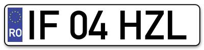Placuta inmatriculare numar auto  IF-04-HZL, IF 04 HZL, IF04HZL