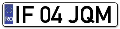 Placuta inmatriculare numar auto  IF-04-JQM, IF 04 JQM, IF04JQM
