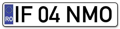 Placuta inmatriculare numar auto  IF-04-NMO, IF 04 NMO, IF04NMO