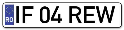 Placuta inmatriculare numar auto  IF-04-REW, IF 04 REW, IF04REW