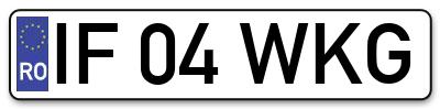 Placuta inmatriculare numar auto  IF-04-WKG, IF 04 WKG, IF04WKG