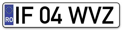 Placuta inmatriculare numar auto  IF-04-WVZ, IF 04 WVZ, IF04WVZ