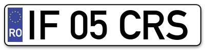 Placuta inmatriculare numar auto  IF-05-CRS, IF 05 CRS, IF05CRS