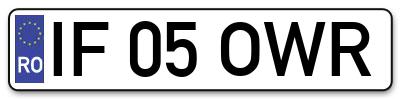 Placuta inmatriculare numar auto  IF-05-OWR, IF 05 OWR, IF05OWR