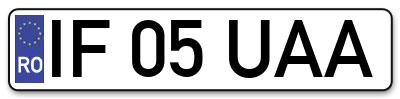 Placuta inmatriculare numar auto  IF-05-UAA, IF 05 UAA, IF05UAA