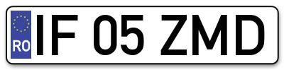Placuta inmatriculare numar auto  IF-05-ZMD, IF 05 ZMD, IF05ZMD