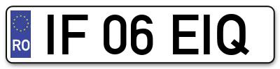 Placuta inmatriculare numar auto  IF-06-EIQ, IF 06 EIQ, IF06EIQ