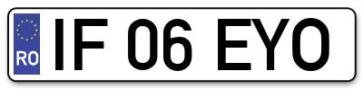 Placuta inmatriculare numar auto  IF-06-EYO, IF 06 EYO, IF06EYO