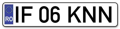Placuta inmatriculare numar auto  IF-06-KNN, IF 06 KNN, IF06KNN