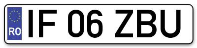 Placuta inmatriculare numar auto  IF-06-ZBU, IF 06 ZBU, IF06ZBU