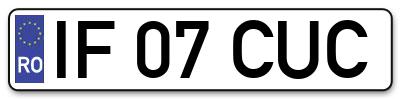 Placuta inmatriculare numar auto  IF-07-CUC, IF 07 CUC, IF07CUC