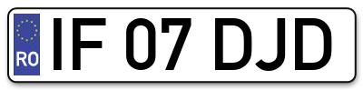 Placuta inmatriculare numar auto  IF-07-DJD, IF 07 DJD, IF07DJD