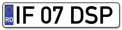 Placuta inmatriculare numar auto  IF-07-DSP, IF 07 DSP, IF07DSP