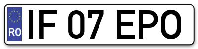 Placuta inmatriculare numar auto  IF-07-EPO, IF 07 EPO, IF07EPO
