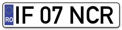 Placuta inmatriculare numar auto  IF-07-NCR, IF 07 NCR, IF07NCR