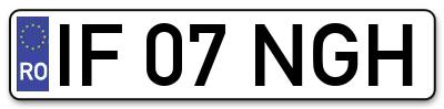 Placuta inmatriculare numar auto  IF-07-NGH, IF 07 NGH, IF07NGH