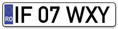 Placuta inmatriculare numar auto  IF-07-WXY, IF 07 WXY, IF07WXY
