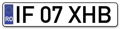 Placuta inmatriculare numar auto  IF-07-XHB, IF 07 XHB, IF07XHB