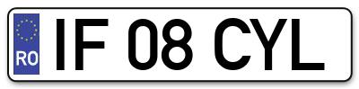 Placuta inmatriculare numar auto  IF-08-CYL, IF 08 CYL, IF08CYL