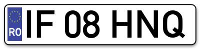 Placuta inmatriculare numar auto  IF-08-HNQ, IF 08 HNQ, IF08HNQ
