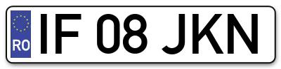 Placuta inmatriculare numar auto  IF-08-JKN, IF 08 JKN, IF08JKN