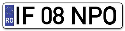 Placuta inmatriculare numar auto  IF-08-NPO, IF 08 NPO, IF08NPO