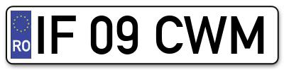 Placuta inmatriculare numar auto  IF-09-CWM, IF 09 CWM, IF09CWM