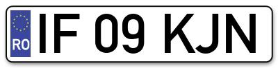 Placuta inmatriculare numar auto  IF-09-KJN, IF 09 KJN, IF09KJN