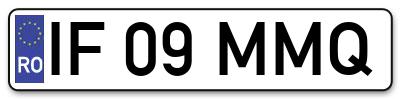 Placuta inmatriculare numar auto  IF-09-MMQ, IF 09 MMQ, IF09MMQ