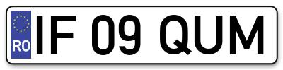 Placuta inmatriculare numar auto  IF-09-QUM, IF 09 QUM, IF09QUM
