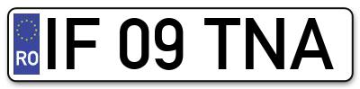 Placuta inmatriculare numar auto  IF-09-TNA, IF 09 TNA, IF09TNA