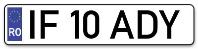 Placuta inmatriculare numar auto  IF-10-ADY, IF 10 ADY, IF10ADY